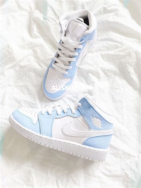 Baby blue nike air jordan 1 mid | THE CUSTOM MOVEMENT | White nike ...