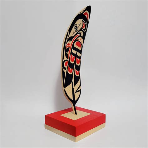 Carved Raven Feather – Spirits of the West Coast Art Gallery Inc