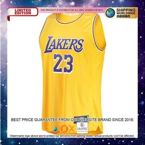 NEW LeBron James Los Angeles Lakers Player Gold Basketball Jersey ...