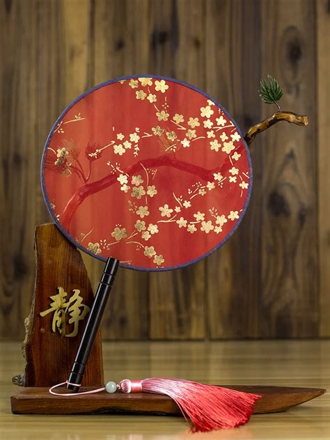 Aliexpress.com : Buy Gilt Small Round Chinese Fan Dance Prop Fabric Handle Fan Classical Child ...