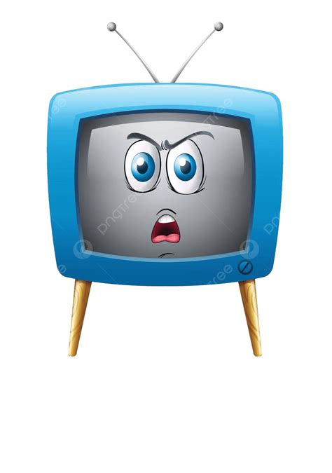 A Television With Face Drawing Broadcasting Display Vector, Drawing, Broadcasting, Display PNG ...