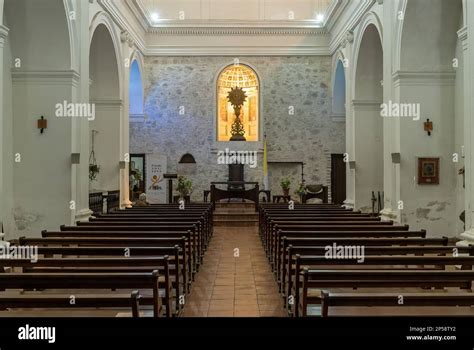 Colonia del Sacramento, Uruguay - 5 February, 2023: Interior of Basilica del Santisimo ...