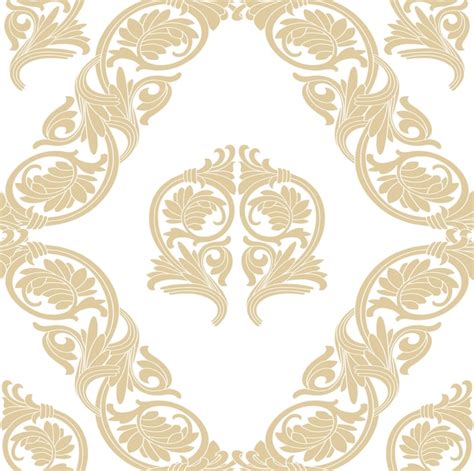 Premium Vector | Damask filigree ornaments seamless pattern background