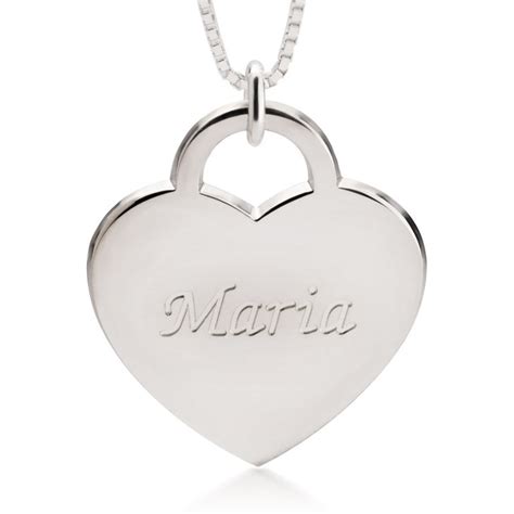 Engraved Heart Name Necklace - Personalized Jewelry