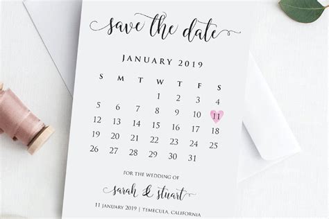 Calendar Save the Date Template Printable save our date (355767) | Card and Invites | Design Bundles