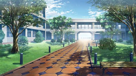 School Building Background Anime