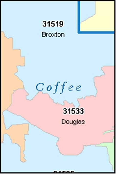 COFFEE County, Georgia Digital ZIP Code Map