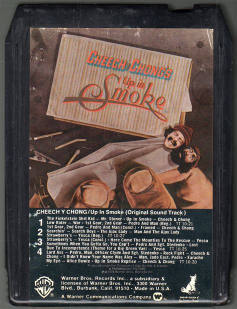 Cheech & Chong - Up In Smoke Motion Picture Soundtrack A2 8-track tape