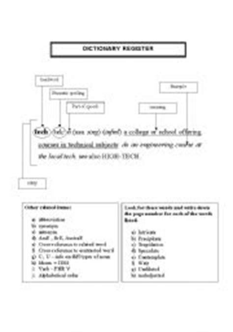 5 Dictionary Entry Worksheets / worksheeto.com