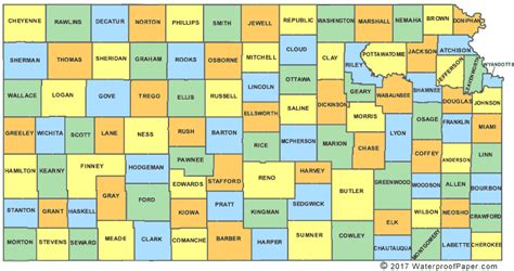 Printable Kansas Maps | State Outline, County, Cities