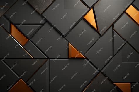 Premium AI Image | a black and gold geometric pattern on a black background