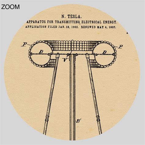 Printable Nikola Tesla - Wireless electrical energy transmitter patent ...