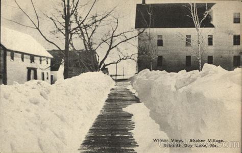 Winter View, Shaker Village,Sabbathday Lake New Gloucester, ME Postcard