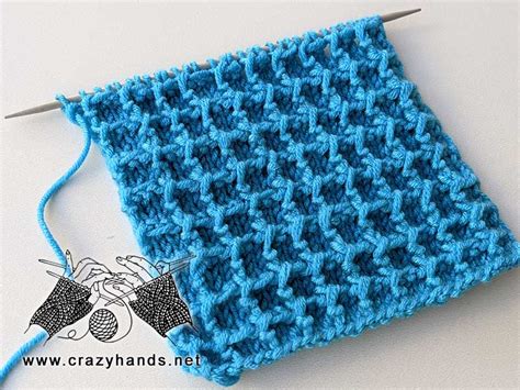 Waffle Stitch Knitting Pattern · Crazy Hands