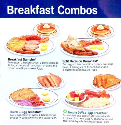 IHOP Menu, Menu for IHOP, Filinvest City, Muntinlupa City - Zomato ...