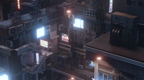 Cyberpunk Theme Environment 3D model | CGTrader