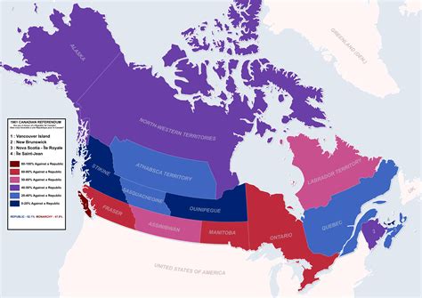 1961 Canadian Republic Referendum - Canada with equal French and ...