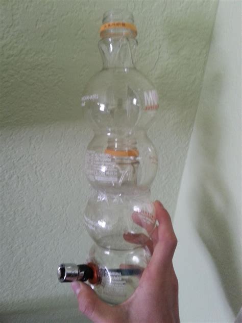 Pom bottle bong I made with homemade bowl setup : StonerEngineering