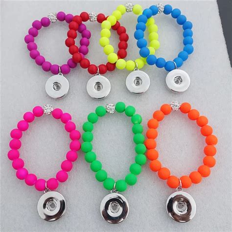 15cm Length Kids Toddler Girls Bracelet Metal 18mm Snap Buttons Bracelet Children Teen Jewelry ...