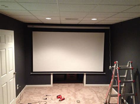 Mounting the projector screen - favi hd 120 inch electric screen | Home theater setup, Home ...