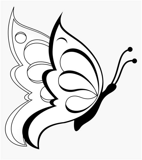 Butterfly Clipart Butterfly 19 Black White Line Art - Easy Beautiful ...