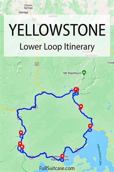 One Day in Yellowstone: Lower Loop Itinerary & Map (All Must-Sees in 1 Day!) | Parque nacional ...