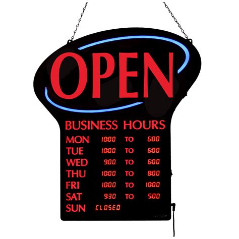 Open Business Hours Sign NHE-17841 Dining / Hospitality / Retail