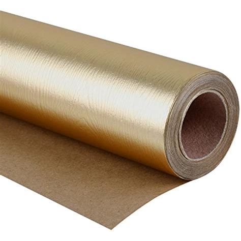 WRAPAHOLIC Gift Wrapping Paper Roll - Basic Texture Matte Gold For ...