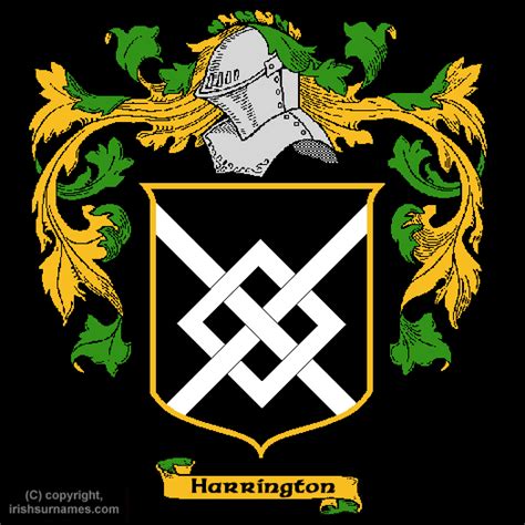 Harrington family crest and meaning of the coat of arms for the surname ...