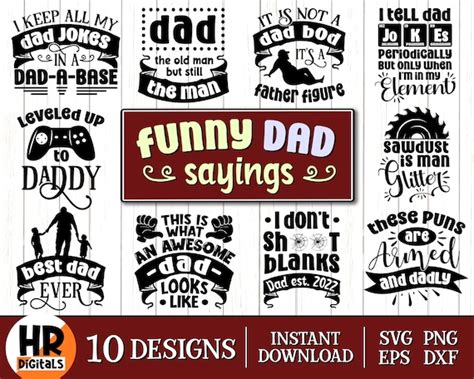 Funny Dad Sayings SVG Bundle Father's Day Bundle Funny - Etsy