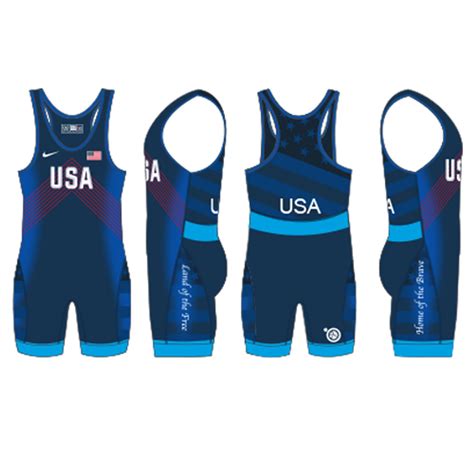 Nike Youth USAWR Budapest Tour Wrestling Singlet - Navy