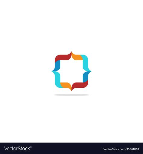 Square abstract circle colorful logo Royalty Free Vector