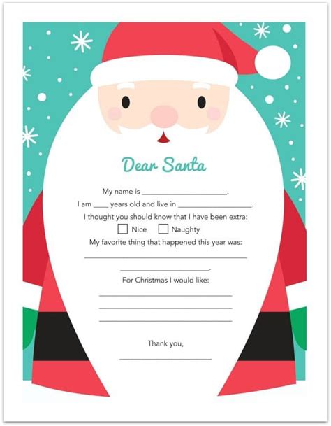 20 Free Printable Letters to Santa Templates | Santa template, Santa ...