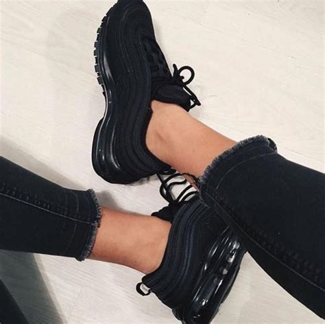 Nike Air Max 97(Black) | Black nike shoes, Black shoes sneakers, All ...