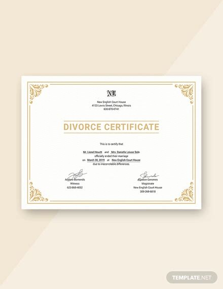 Divorce Certificate Template - 8+ Free Word, PDF Document Downloads