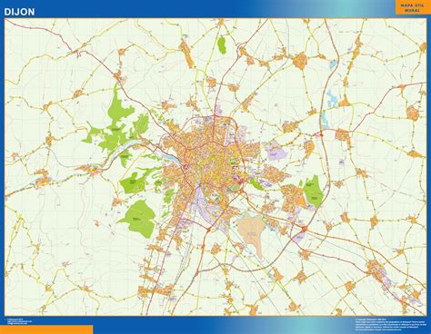 wall map of Dijon France | Wall maps of countries of the World