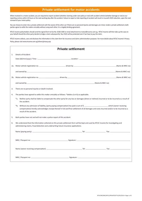 Car Accident Settlement Agreement Template