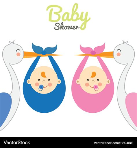 Twins baby shower Royalty Free Vector Image - VectorStock