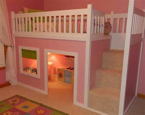 Girls room | Playhouse loft bed, Diy toddler bed, Playhouse bed