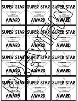 Super Star Award - Individual Recognition - Ready-to-Print - Classroom & PE