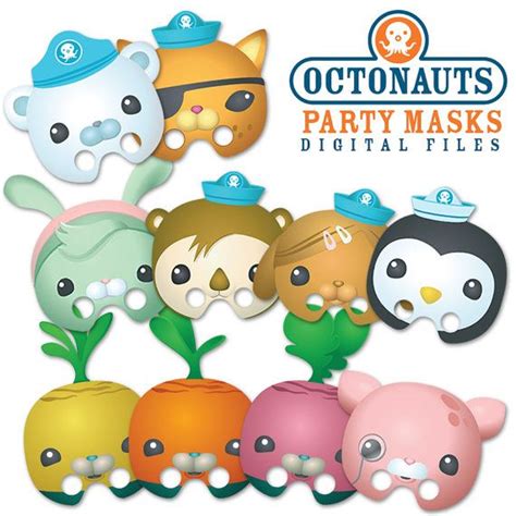 10 Octonauts Theme Digital Birthday Mask Favors by OhWowDesign ...