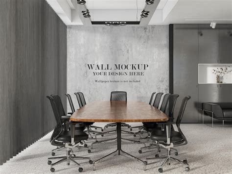 Premium PSD | Contemporary meeting room wallpaper mockup design