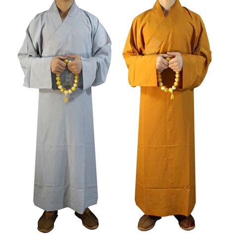 2 Colors Monk Robe Clothes Lohan Clothes Buddhist Robes Shaolin Temple Monk Costume Robe Zen ...