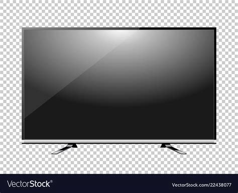 Black led tv television screen blank on background