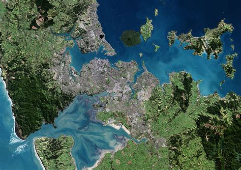 Auckland, New Zealand, Satellite Image Photograph by Planetobserver