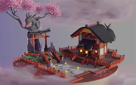 Grand Narukami Shrine - Genshin Impact - Finished Projects - Blender ...