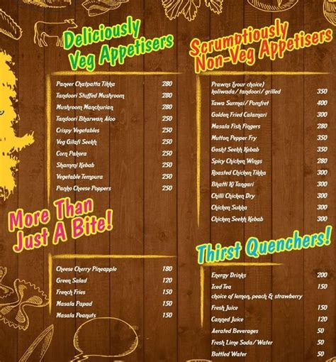 Menu of Q Bar, VITS Hotel, Mumbai, Mumbai | EazyDiner