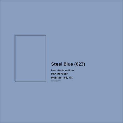 Benjamin Moore Steel Blue (823) Paint color codes, similar paints and colors - colorxs.com