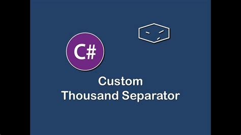 custom thousand separator in c# - YouTube