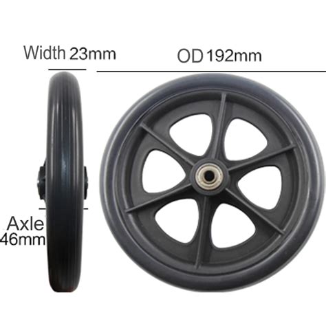 2Pcs 8inch Black front wheels for manual wheelchair, caster wheels color black-in Casters from ...